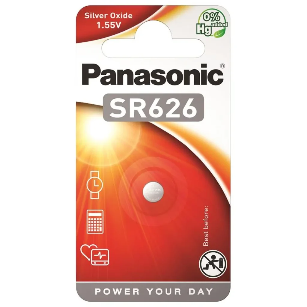 Батарейка Panasonic срібно-цинкова SR626(377, V377, D377) блістер,1 шт., SR-626EL/1B UA